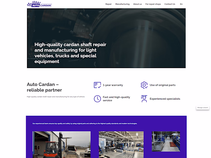 Custom WordPress for A Cardan Repair Shop