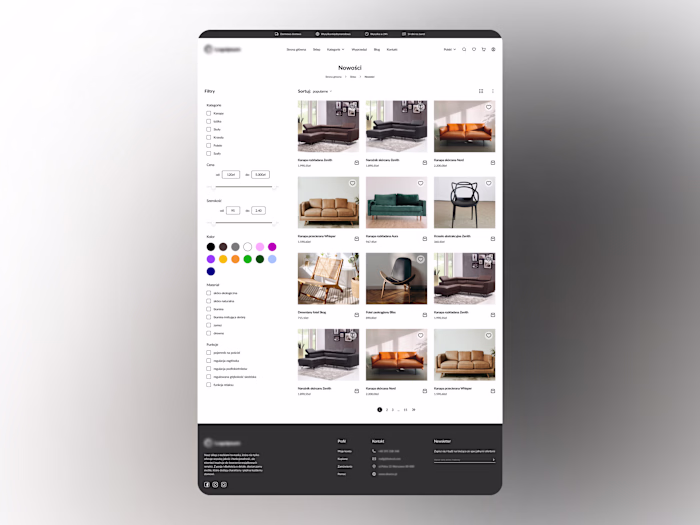 E-commerce shop with furnintures