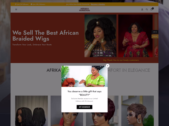 Afrikamombraids WooCommerce Store Development