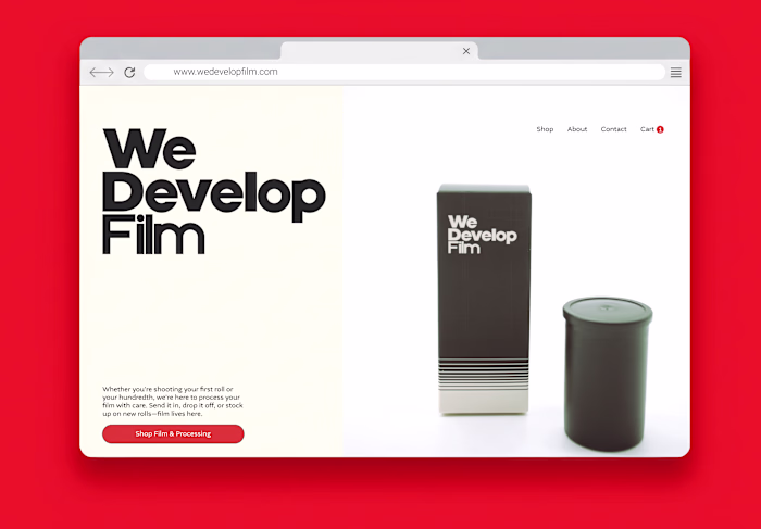 Web Design & Shopify Development For a Mail in Film Developm...