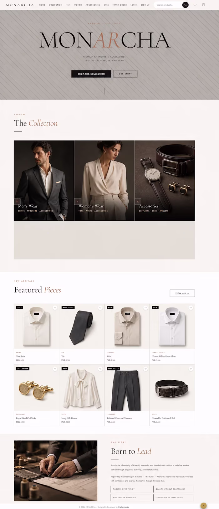 Monarcha, A Premium Fashion E-Commerce