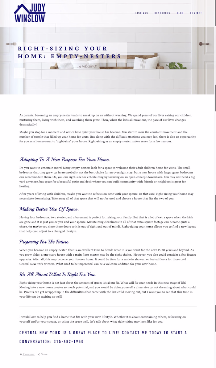 Blog Post for Local Realtor | My Work