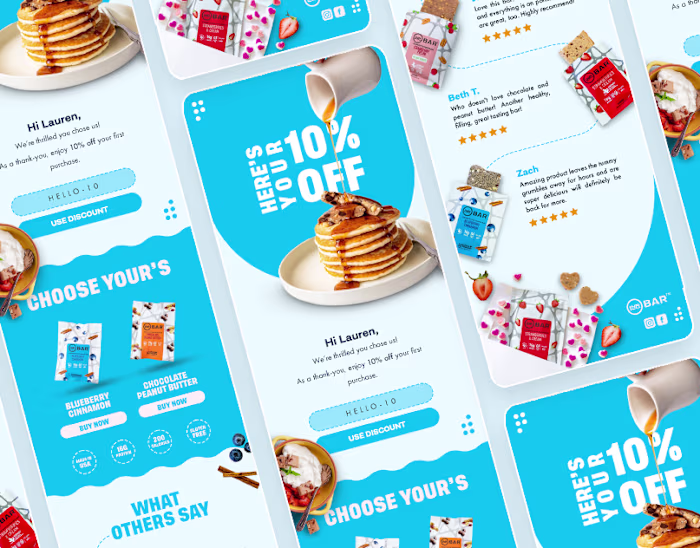 Email design for protein snack