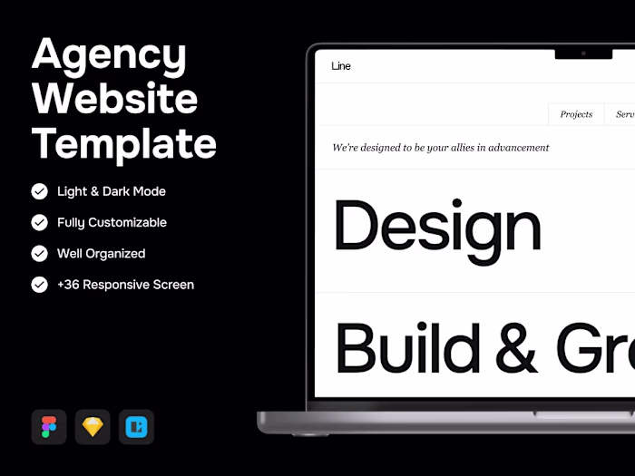 Line: Agency Website Template for Design Studios in Figma