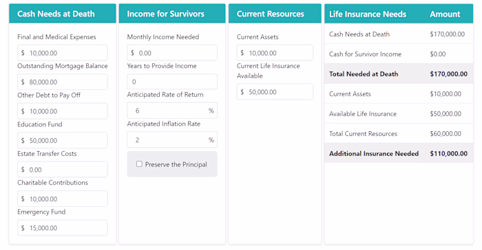 Finance Web Calculator
