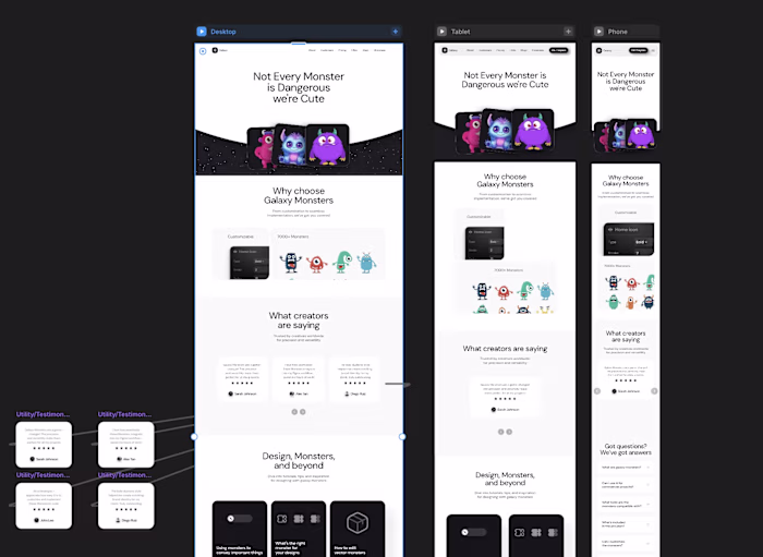 Completed a fully responsive landing page design for Monster...