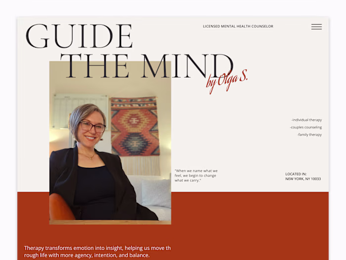 Homepage Concept Design for Counseling Services