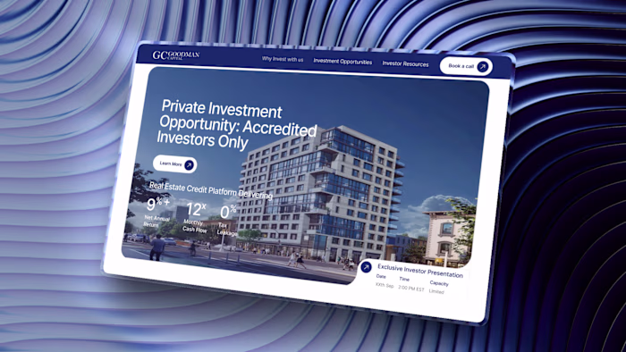 High-Trust Landing Page for Accredited Real Estate Investors