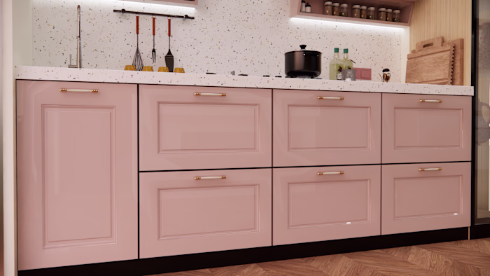PU Painted Modern Modular Kitchen Design😍