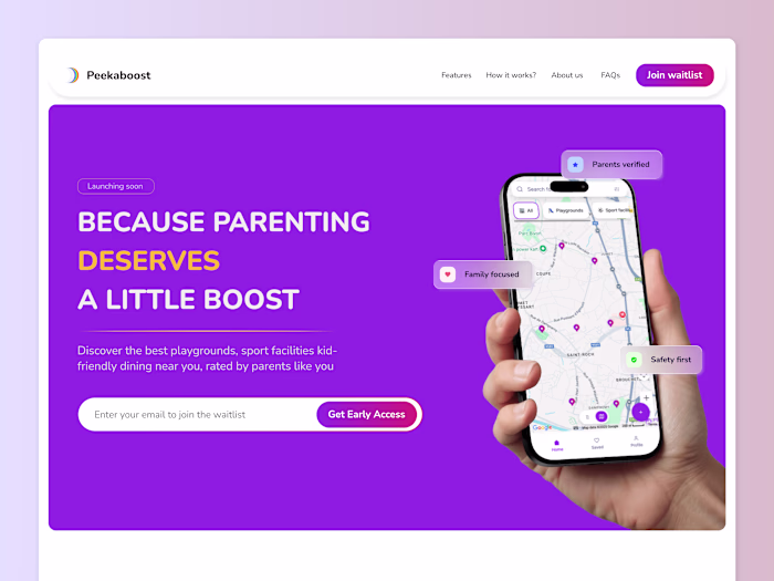Landing page for Peekaboost