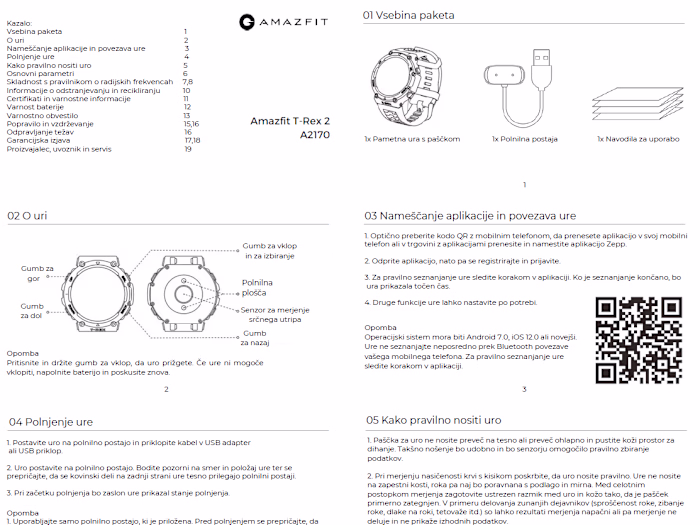 Slovenian manual for a Xiaomi smartwatch