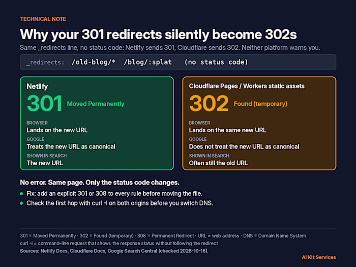 Why your 301 redirects silently become 302s