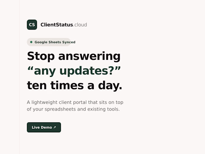 ClientStatus.cloud - Client portal software for small teams