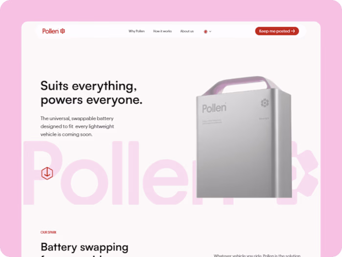 Pollen Startup Website Redesign