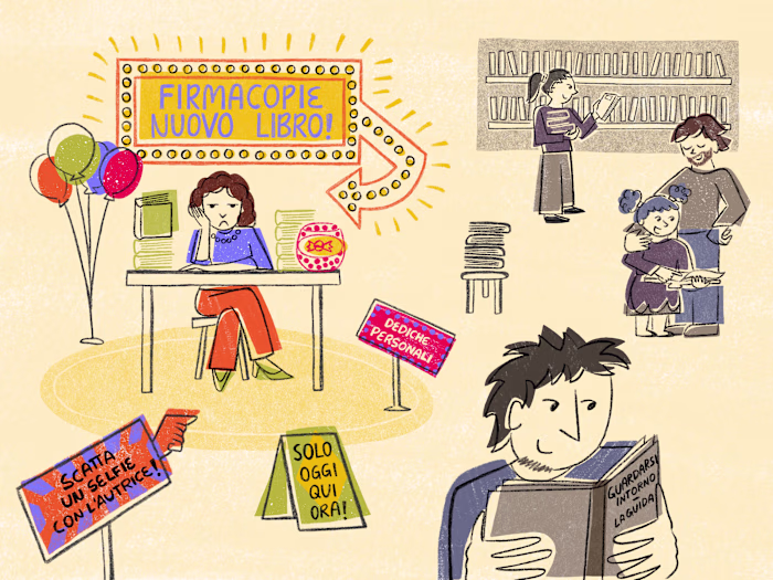 Book sign - editorial illustration