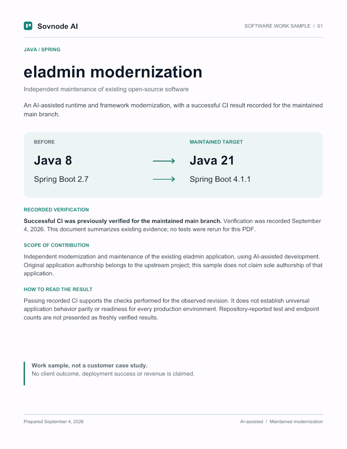 ELADMIN modernization: verification case study

A