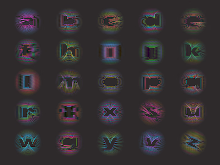 Holographic alphabet for tash.cards