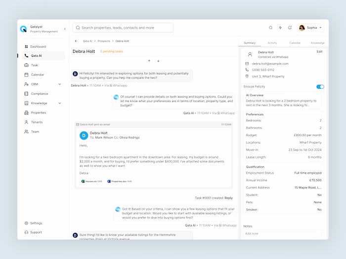 Qatalyst - AI Conversation Screen