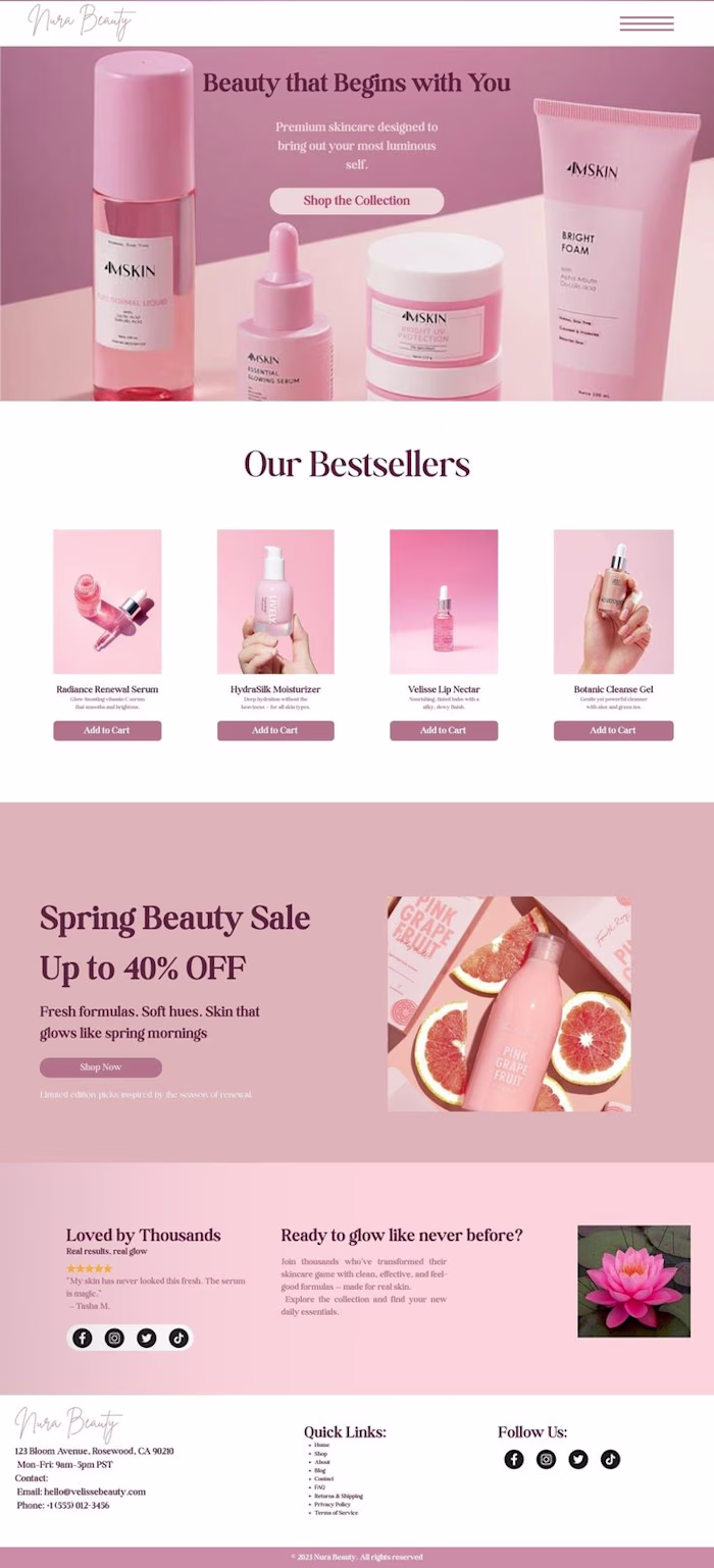 Elegant Shopify Skincare Store Design: Boost User Experience