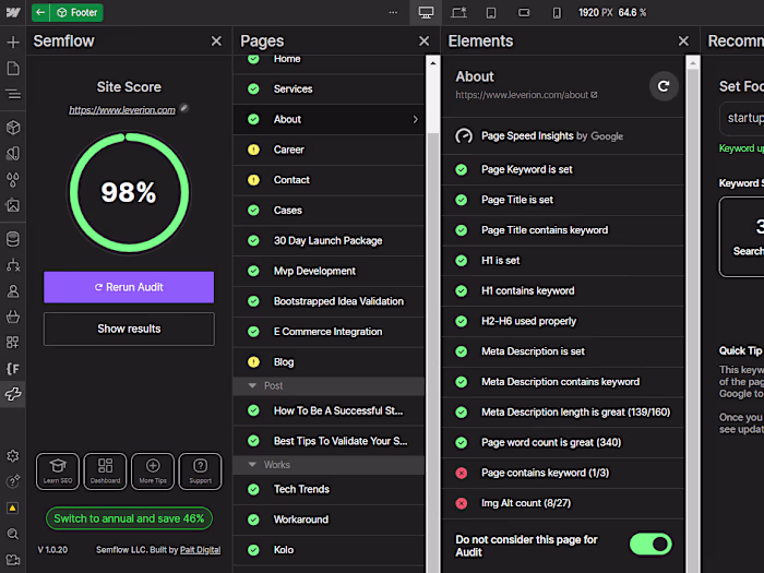 Leverion – SEO and Web Optimization (Webflow)
