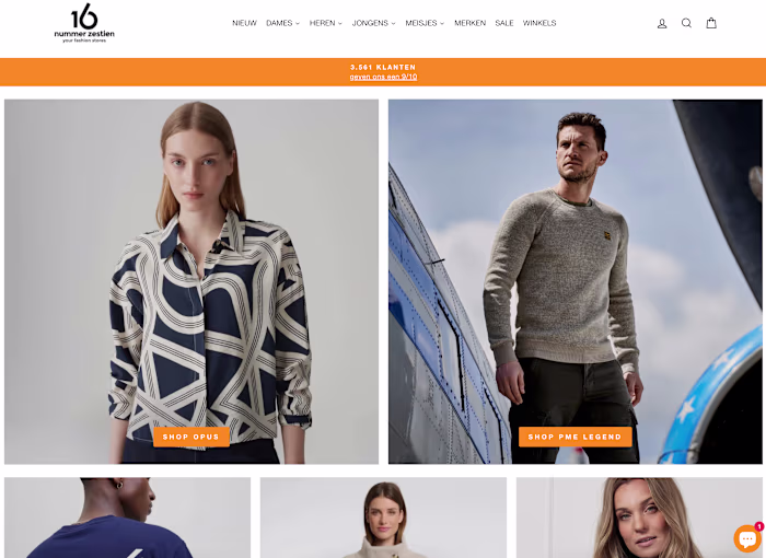 Custom Shopify Webshop for Nummer Zestien