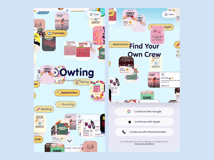 Animated onboarding prototype (Owting)
