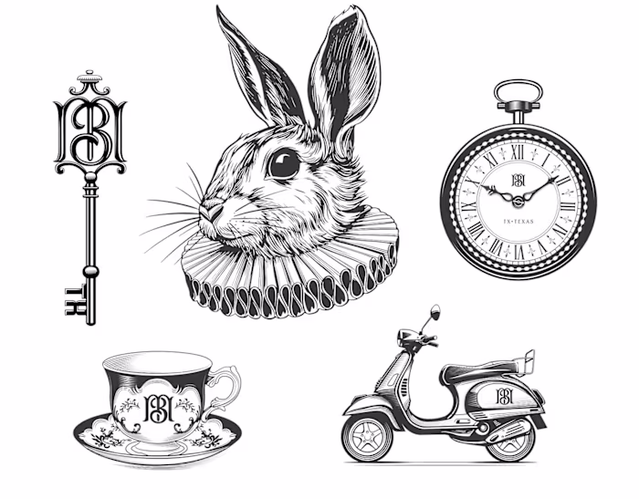 Branded Illustration Series for Marche Bleu