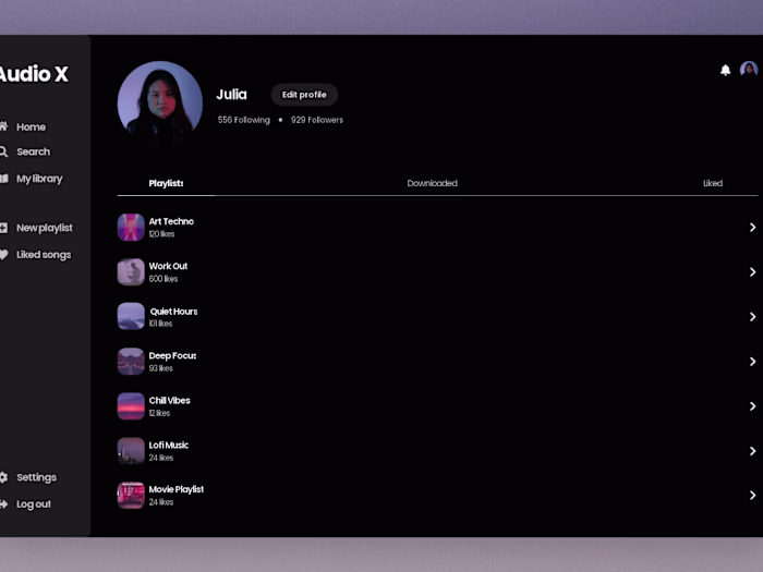 Music streaming application