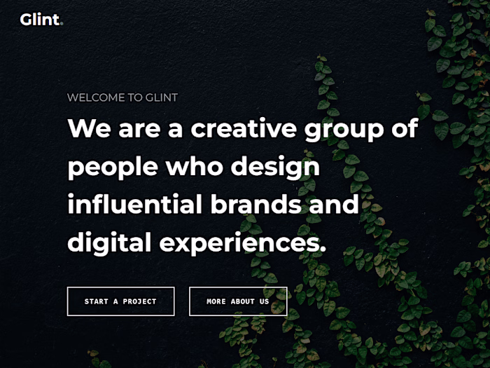 Glint - Landing page
