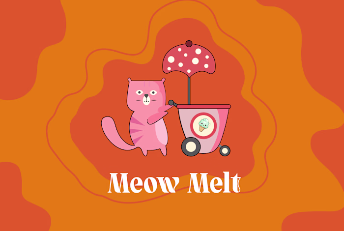 Logo design for Meow Melt Brand { Sells Ice Creams }