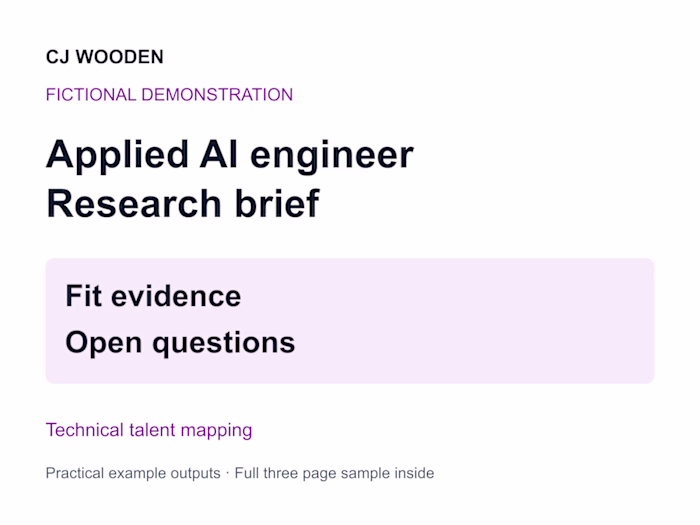 Researching an applied AI engineer for a support product Demo