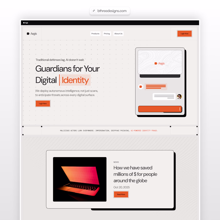 Hero section design built on Framer. Explored the brutal sty...