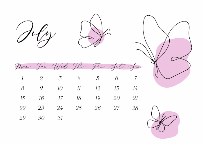 MINIMALISTIC CALENDAR FOR 2024