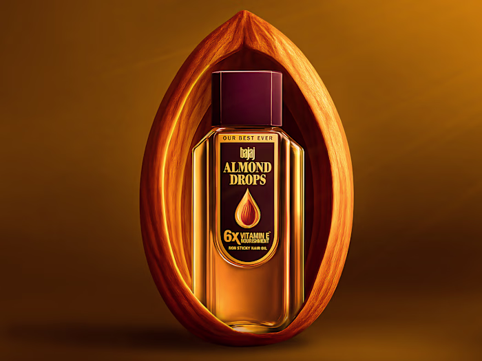 Bajaj Almond Drops social media post design
