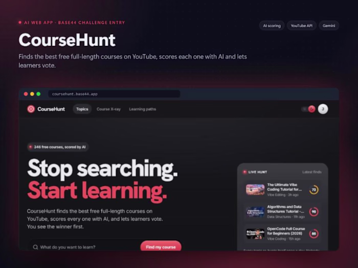CourseHunt – AI-Ranked Free Courses