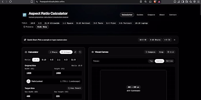 Instant proportion calculator & resolution resizer