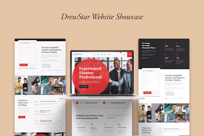 DrewStar Professional Finance Website UI/UX Web Design