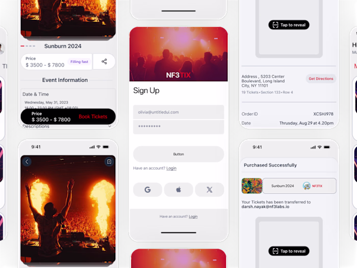 NF3 Tix — NFT-Based Event Ticketing Mobile App UX/UI Case Study