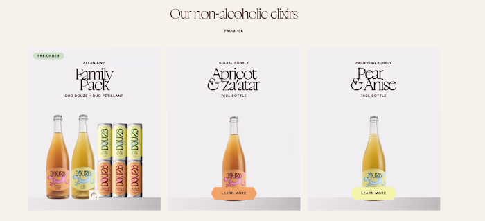 A product-focused website design for
