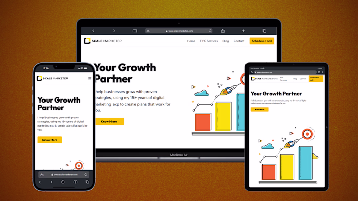 Recently completed a full website for SkaleMarketer.com (htt...
