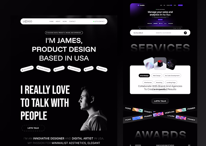 ✨Design Portfolio Landing Page Website