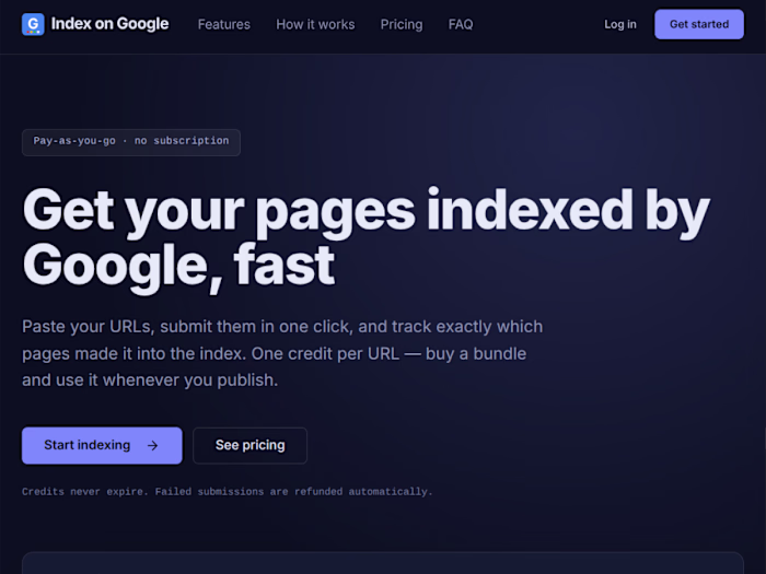 Index on Google