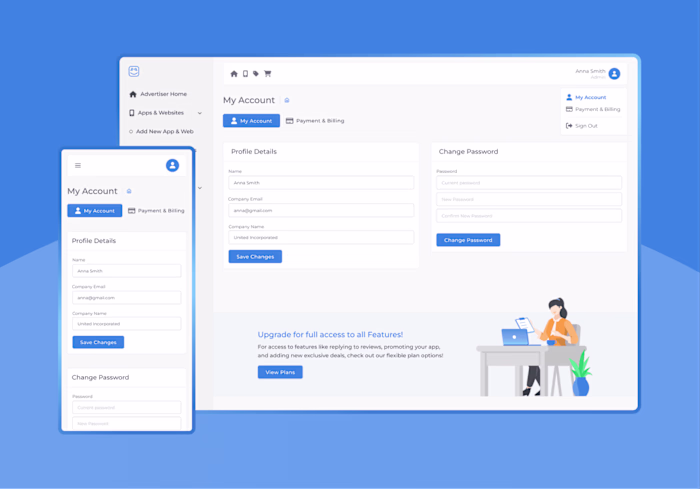 Client webapp UI/UX design