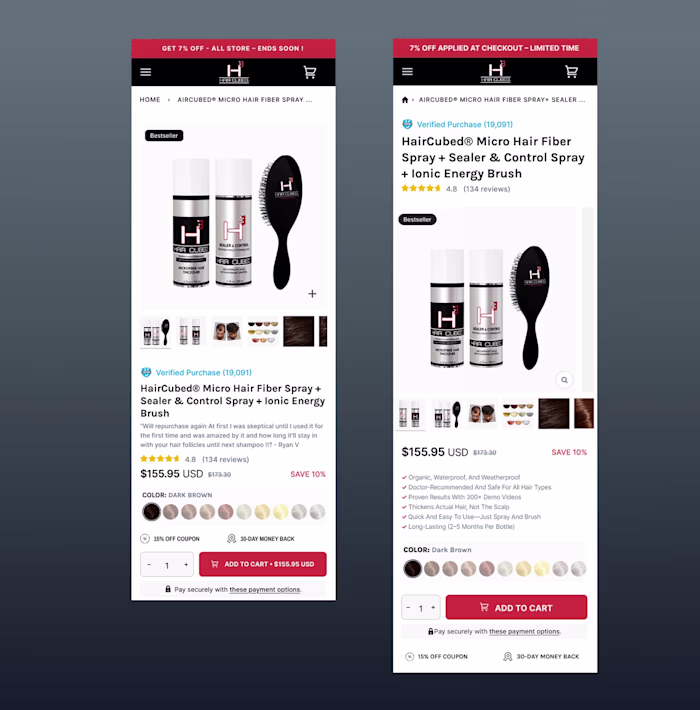 Some of my work to redesign PDP to increase clarity and trus...