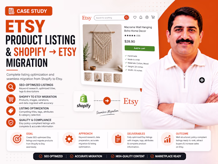 Etsy Product Listing & Shopify → Etsy Migration