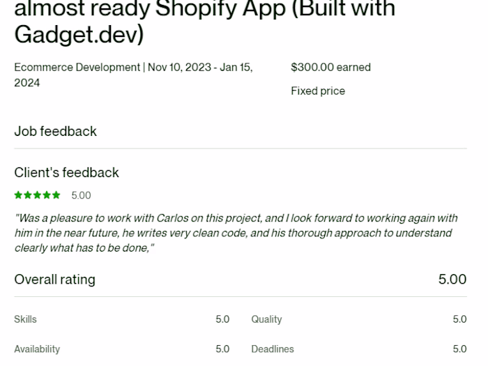 Shopify App Developer to finish Shopify App (Gadget.dev)