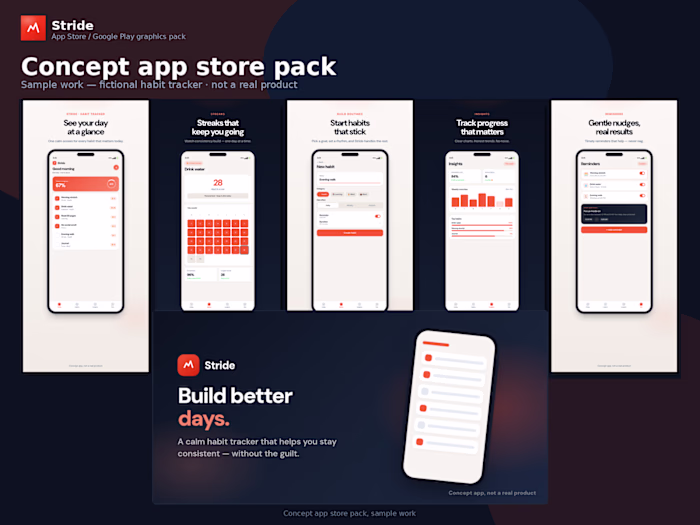 Stride: App Store & Google Play Graphics Pack (Concept)