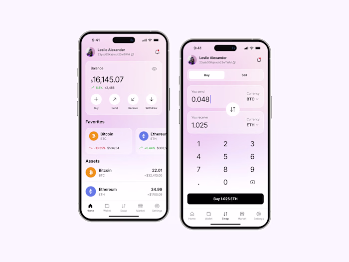 UI/UX Design Concepts for Crypto Wallet App