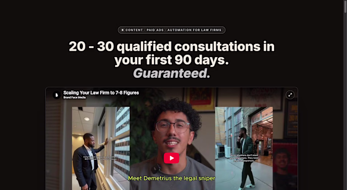 Brandface Lead Conversion Landing Page