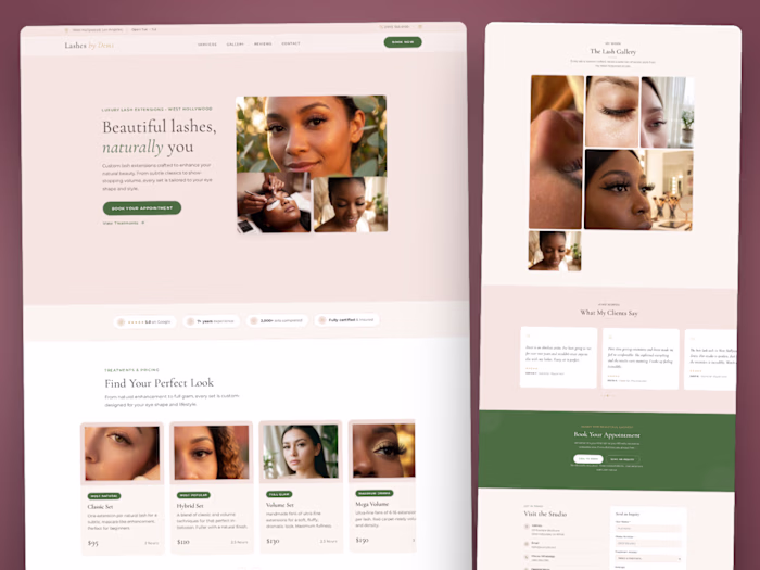 Website Concept for Lash Artist
